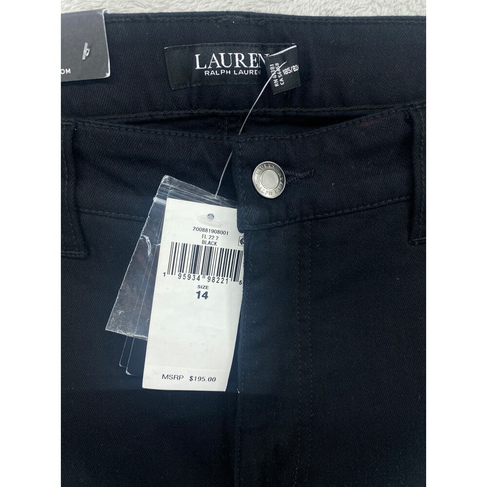 Lauren Ralph Lauren Beaded Skinny Jeans Size 14 Black High Rise NWT $195 - Picture 5 of 6